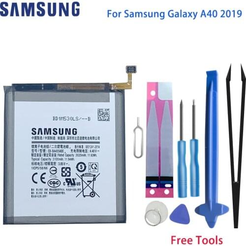 Original Samsung Galaxy A40 Phone Battery EB-BA405ABU For Samsung Galaxy A40 2019 SM-A405FM/DS A405FN/DS GH82-19582A Free Tools
