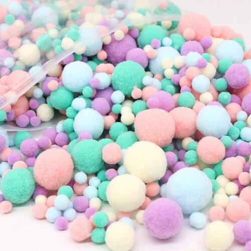 Multi Size Mix Colors Pompom Fur Craft DIY Soft Pom Poms ball Wedding Decoration/Glue On Cloth Accessories from 8mm to 30mm 20g