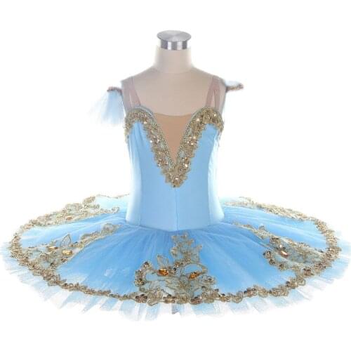 Sky Blue Spandex Bodice Pre-professional Ballet Tutu Women & Girl Dance Costume Ballet Tutu Stage Performance Ballet tutu BLL013