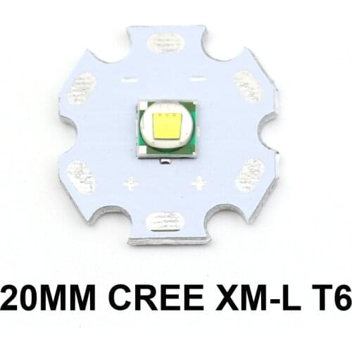 1pc 20MM XM-L T6 LED Emitter10W T6 LED Lamp LED Bead Emitter with 20MM Base board LED Flashlight light Bulb Chip Diode