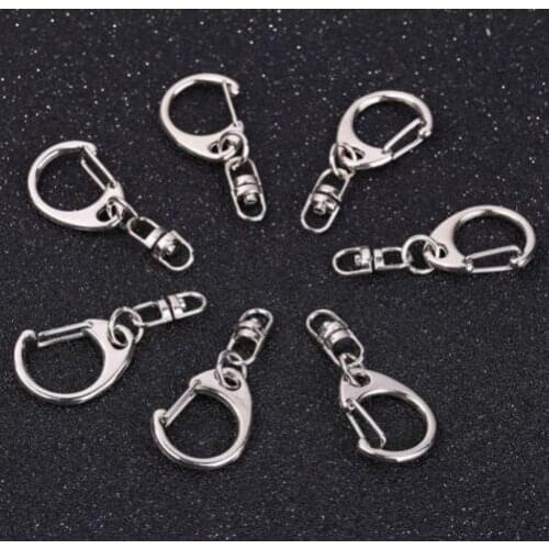 Vintage Silver D Rgger Clasp Swivel Clip Keychain For Keys Car Key Ring Souvenir Couple Handbag Key Chain Gift DIY Accessories