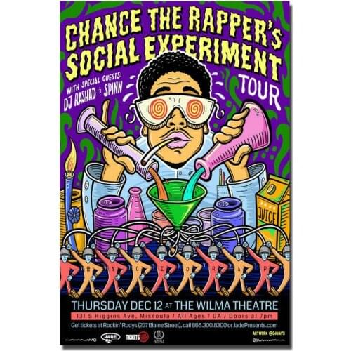 W156 Chance The Rapper Social Experiment Tour Acid Rap Silk Fabric Wall Poster Art Decor Sticker Bright