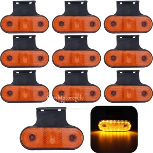1/2/4/6/8/10x 12V 24V 20LED Yellow Car Truck Side Marker Light Rear Clearance Lamps Tail Lights For RV Trailer Lorry Pickup Boat