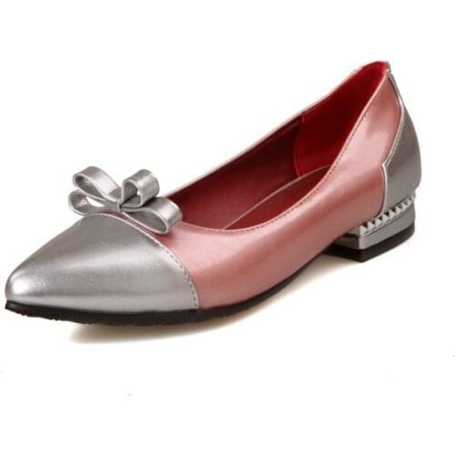 Age season new comfortable party with color matching point with low bow 31-48 female 181012 yards single shoes