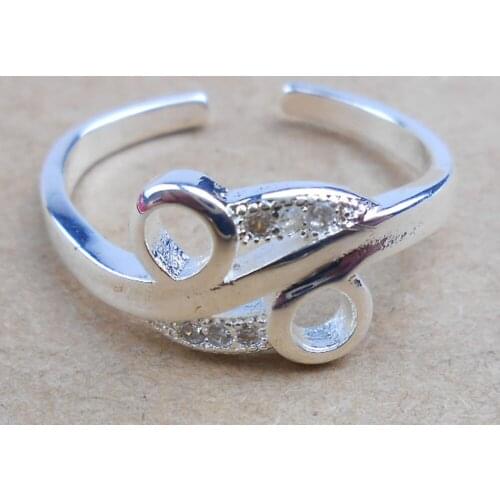 Love Real 925 Sterling Silver colorcolorRings for Women Adjustable Wedding Ring Fashion sterling-silver-jewelry Girls Gift #15