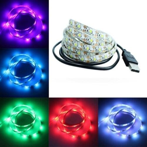1 2 3M DC 5V 60leds/m 2835 Type LED Light Colorful LED Strip Lamp for Living Room Wall Decoration Waterproof Lighting USB Powed