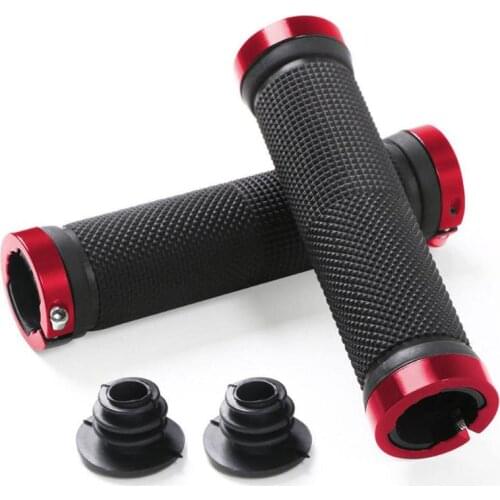 1 Pair MTB Bike Handlebar Bicycle Grip Anti-Skid Bicycle Grips Accessory Bike Aluminum Alloy + Rubber Shock-Absorbing Parts