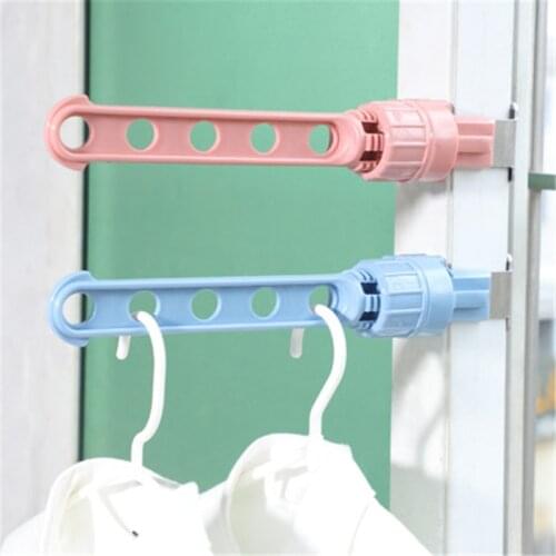 1 Pcs Portable Indoor Balcony 5 Hole Clothes Hanging Drying Rack Window Frame Hanger Home Storage Rack