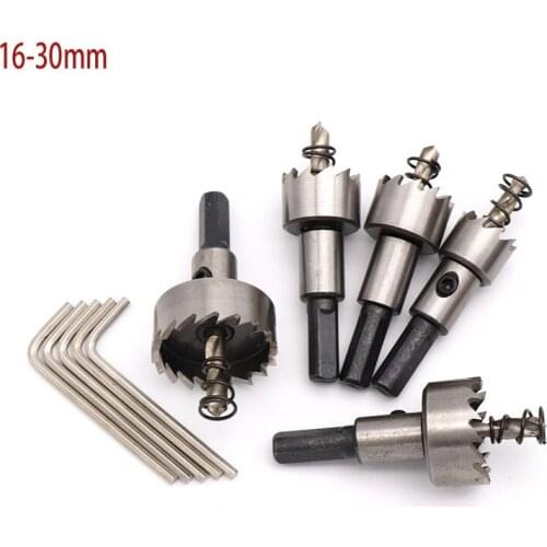 5pc/set HSS high-speed steel hole drill bit aluminum hole opener metal sheet reamer 16-30mm