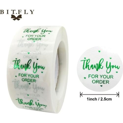 500pcs/lot Thank You Sticker Handmade Heart Design Transparent Hot Stamping Paper Sealing label sticker DIY Gifts Decoration