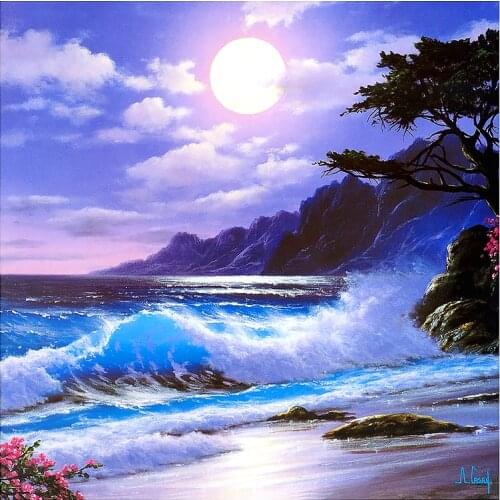 Full Square/Round Drill 5D DIY Diamond Painting "Sunrise sea landscape" 3D Embroidery Cross Stitch 5D Rhinestone Decor Gift