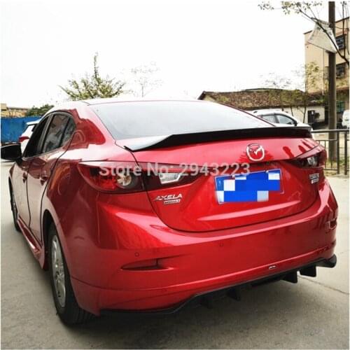 Auto Car Styling ABS Plastic Unpainted Color Rear Roof Trunk Wing Boot Roof Spoiler For MAZDA 3 Axela Spoiler 2014-2017