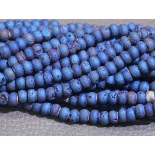 2018 New Fashion 8/10/12mm Natural stone Metallic Titanium Coated Bead Druzy Agates Necklace DIY Jewelry Making Accessories