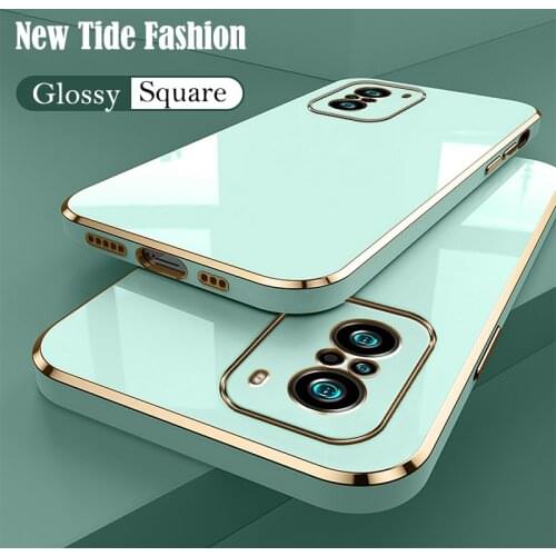 Top New Square Edge Glossy Plated Phone Case For XIAOMI Poco X3 NFC F3 GT M3 F2 Pro Soft TPU Candy Color Cover