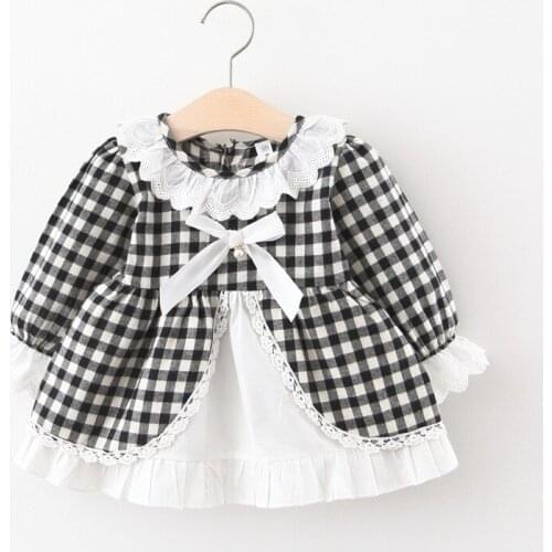 Baby Dresses Girl Clothing Autumn Infant Princess Long Sleeve Dress Casual Plaid Baby Girl Dress Kids Clothes 0-2y