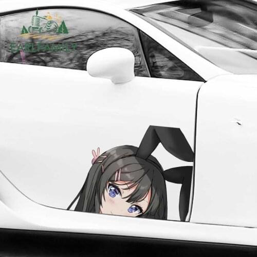 EARLFAMILY 43cm x 32.4cm For Bunny Girl Big Car Sticker Funny Decal Motorcycle Anime Car Accessoires Surfboard Camper Decor