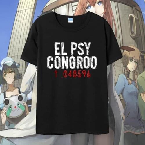 Anime Steins Gate Cosplay T-shirt Makise Kurisu T shirt Summer Cotton Short-sleeve Men women Tees tops
