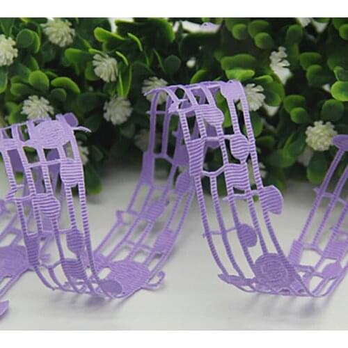 10yards 28mm Pierced Music Notation Ribbon Series Grosgrain Ribbon for Clothing Accessories DIY Jewelry Hair Bow Wedding Docor