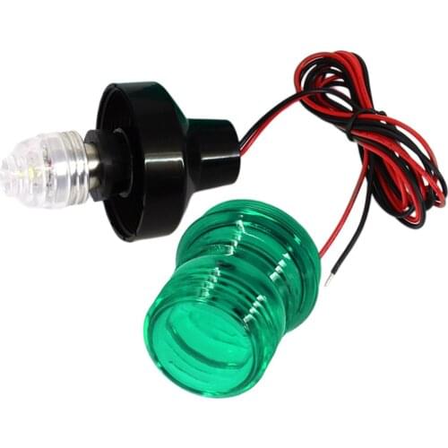 Boat Pontoon Skiff LED Navigation 12V/24V Green 360 Bow Warning Light Lamp