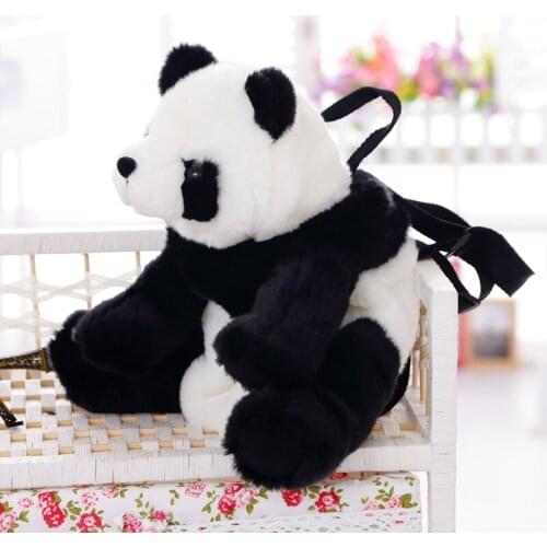 Kawaii Panda plush backpack cute plush toy backpack kids toy school bag handbag gift for kids children Christmas Giftl., on sale