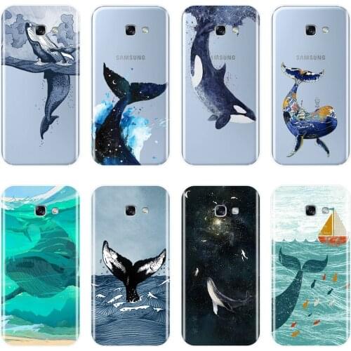 Soft Phone Case For Samsung Galaxy A6 A7 A8 2018 A3 A5 2016 2017 Whale Fish Silicone Back Cover For Samsung A6 A8 Plus 2018 Case