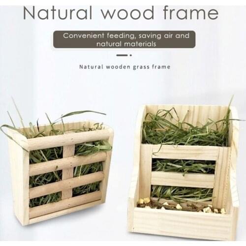 Small Animal Hay Feeding Rack Handmade Food Dispenser Feeding Rack Bracket Cage Feeder for Rabbits Guinea Pigs Chinchillas