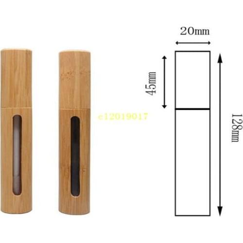 Empty 6ml Bamboo Lip Gloss Tube Makeup Mascara Bottle Cosmetic Eyeliner Eyelash Tube Refillable Container S