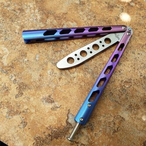 The One Gradient purple Titanium Handle Angel 40 Training Style 440C Stainless Steel Hunt And Camp Survival Pocket Tool Gift