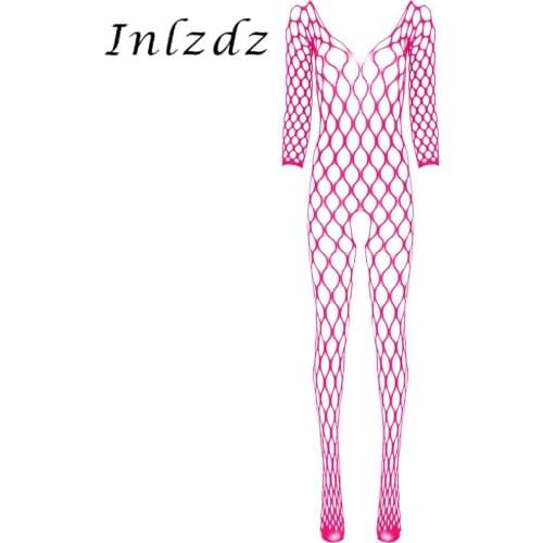 Sexy Bodystockings Women Lingerie Fishnet Open Crotch Erotic Hollow Out Bodysuit Sleepwear Crotchless jumpsuit Teddy Underwear