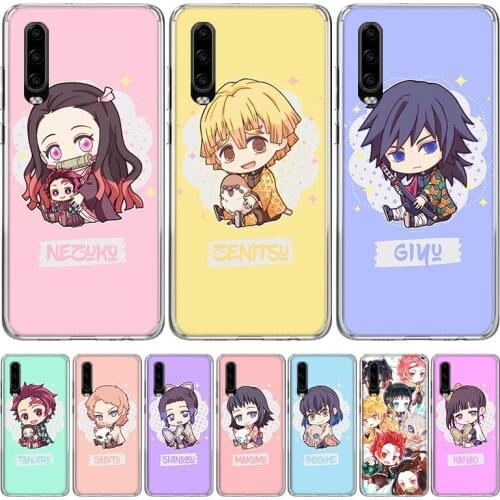 Demon Slayer Kimetsu No Yaiba Cute Silicon Phone Case For Huawei P30 P20 P40 P10 Mate 30 20 10 Pro Lite P Smart Z Plus + Pattern