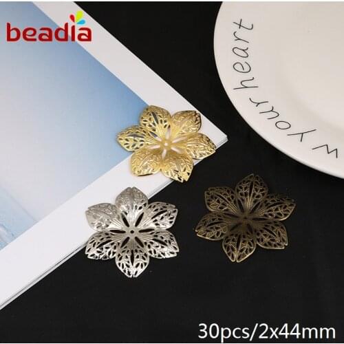 New Arrival 30pcs/bag 2*44mm Flowers Connectors Metal Crafts Connector For Jewelry Findings Making DIY Accessories