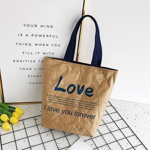 Ladies Shoulder Bag DuPont Paper Womens Handbag Simple Large-capacity Foldable Women Bag Environmental Shopping Storage Bag