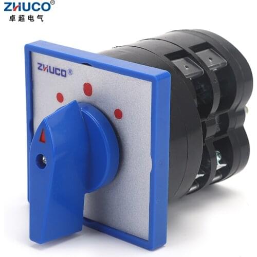 ZHUCO LW5D-16/D0401.2L16A Three Position Two Pole Silver Contact Rotary Selector Latching Control Changeover Cam Switch