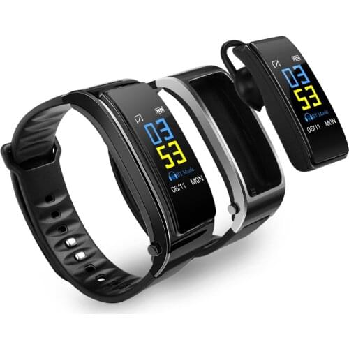 0.96inch touch screen Bluetooth Smart Talk Wristband Detachable Earbuds Real Time Heart Rate Monitor Pedometer SMS Call Reminder
