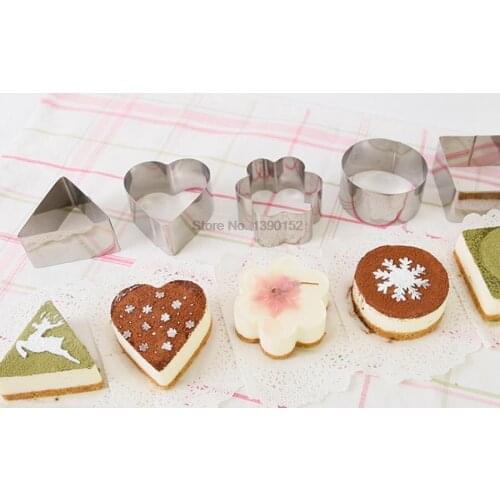 100pcs DIY Fondant Mousse Cake Mold Stainless Steel Decorating Tools Round Silver Ring Slicer Cutter Hand Push Baking Cooking