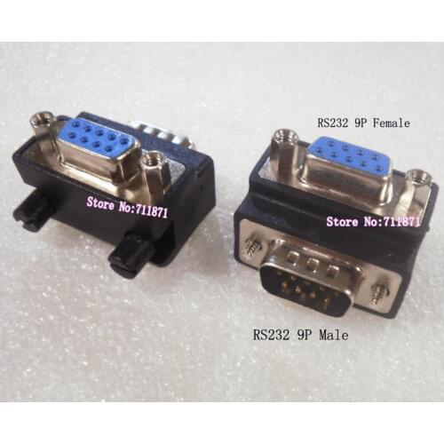 90 degree Right Angle 9Pin RS232 Male Female DB9 Connector 9P DB9 Male to Female RS232 Adapter RS-232 Serial interface joint