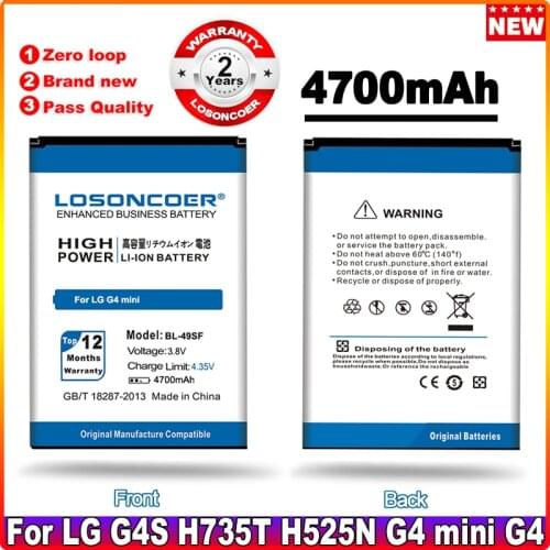 LOSONCOER BL-49SF Replacement Battery For LG G4 Beat G4C G4s G4 mini H515 H525N H731 H734 H735 H735L H735T H735TR H736 H736P