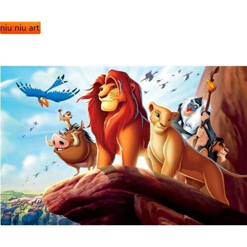 Disney 5D DIY Cartoon Movie The Lion King Simba and His Friends Diamond Painting Embroidery Full Dill Mosaic Wall Decor Gift
