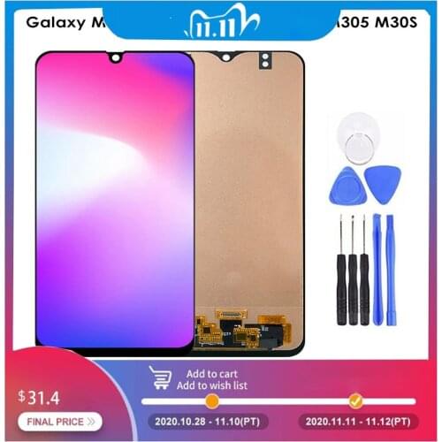AMOLED for Samsung Galaxy M30 M30S DS M305 LCD Display Touch Screen Digitizer Replacement