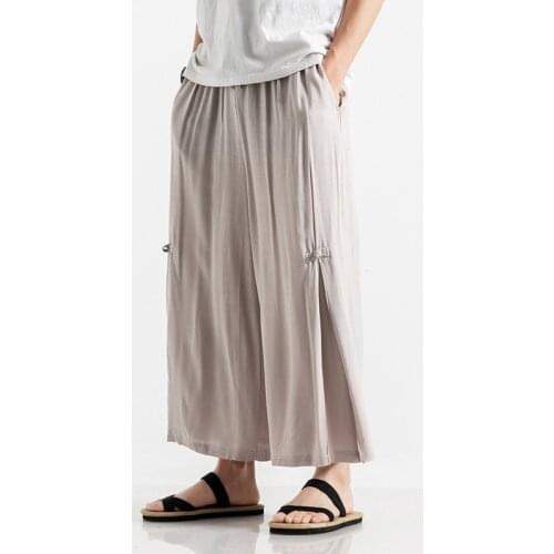 Japan style mens cotton linen wide leg pants,plus size M-8XL Vintage casual thin Joggers Retro Loose Trousers black gray blue