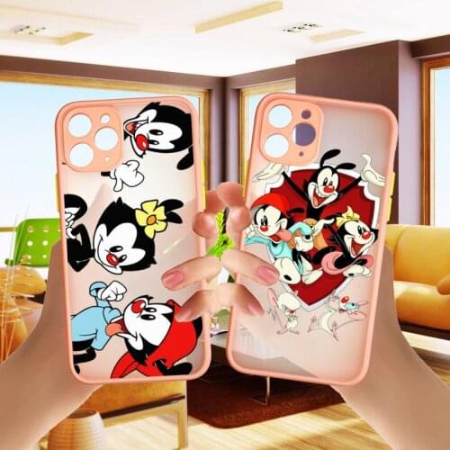 Animaniacs reboot Phone Case Bumper Shockproof Trasparent For iPhone 8 7 Plus 12 Mini 11 Pro Max XR X XS pink Cover