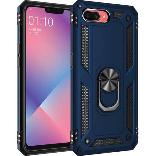 For OPPO A3S Case CPH1803 Armor Rugged Military Car Holder Ring Cover For OPPO A5 A 5 CPH1809 For OPPO AX5 Realme C1 A1603