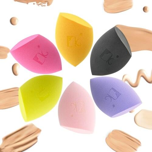 Dolovemk Diagonal cut shape, beauty egg, non-latex sponge, makeup puff, wet and dry, it will become bigger when it meets water