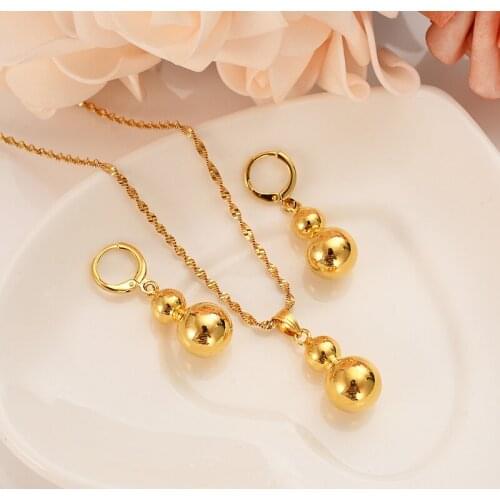 Dubai, India, Africa, gold beads, stylish girl bridal engagement and wedding earrings necklace gift