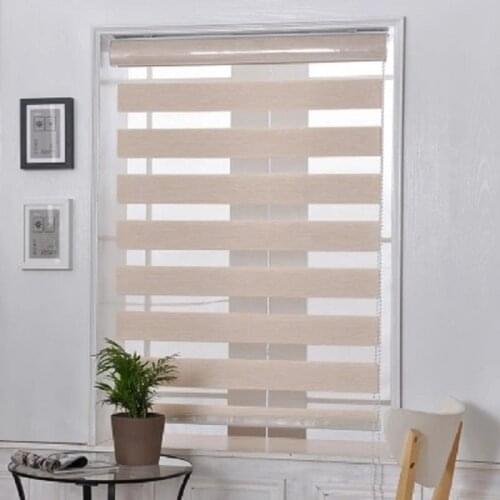 Jute Fabric Curtain Day and night Double Layer Zebra Blinds For Windows