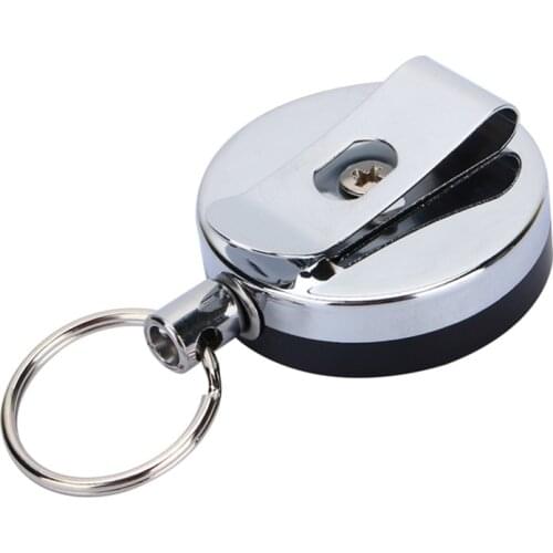 Resilience Steel Wire Rope Elastic Keychain Sporty Retractable Alarm Key chain Anti-lost telescopic key ring Keys trinket