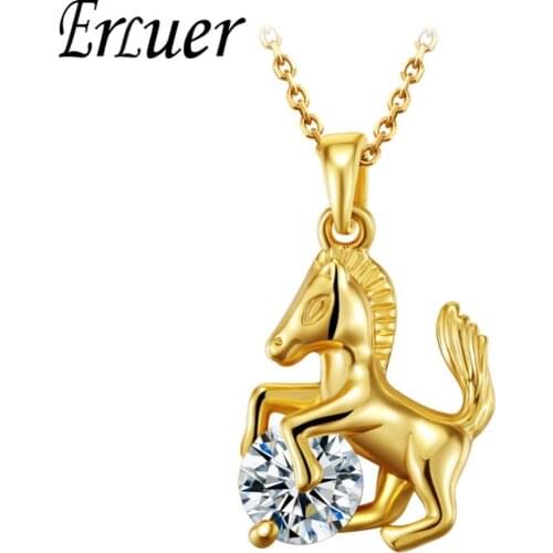 ERLUER Fashion Jewelry Necklace Classic Casual Cute Gold Crystals NecklaceS Party Wedding Chrismas Gift for Women or Men