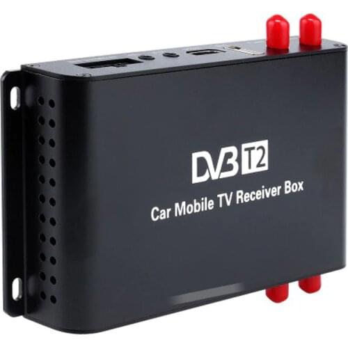 HEVC H.265/H.264 Car Tuner Decoder DVB T2 Antenna Digital TV Set Top Box Car Digital TV Tuner FTA Receiver EPG DVB-T2 High speed