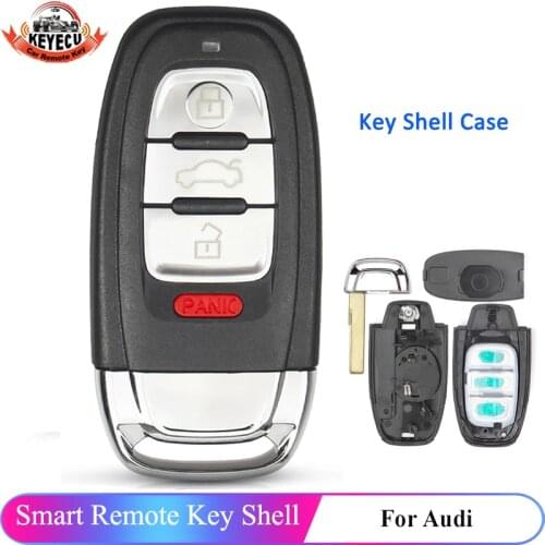 KEYECU Replacement Smart Remote Key Shell Case Fob for Audi A3 A4 A5 A6 A8 Quattro Q5 Q7 A6 A8 2014-2015 (Shell Only)