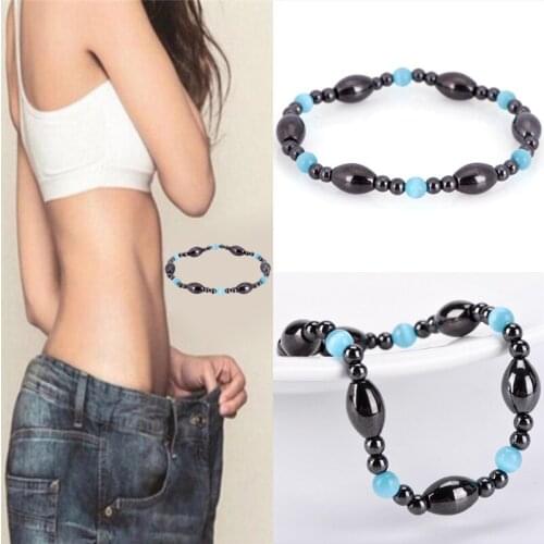 Magnetic Weight Loss Bracelet Wristband Magnetic Bracelet Beads Natural Stone Health Care 18cm Slimming Bracelets